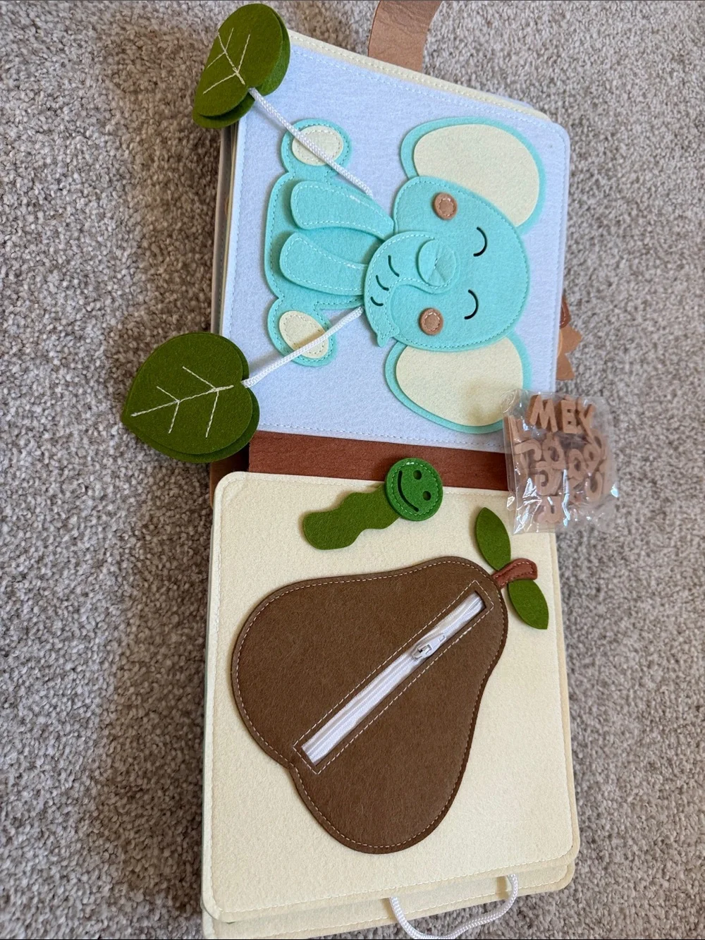 Kids Felt Bear Activity Book - Brown & Cream Toy